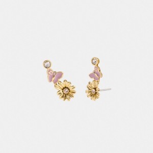 Aretes Coach Garden Charms Stud Mujer Doradas | CL_CH22576