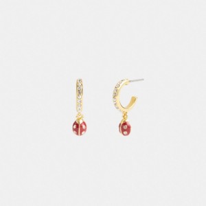 Aretes Coach Garden Ladybug Drop Mujer Doradas | CL_CH38766