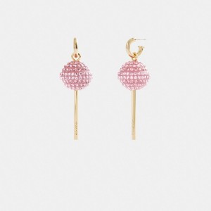 Aretes Coach Lollipop Mujer Doradas Rosas | CL_CH41982