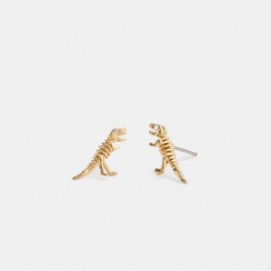 Aretes Coach Skeletal Rexy Stud Mujer Doradas | CL_CH79490