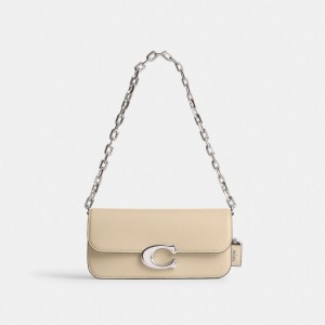 Bolsa De Hombro Coach Idol 23 Mujer Plateadas Blancas | CL_CH58329