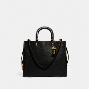 Bolsa De Hombro Coach Rogue In Regenerative Leather Pebble Leather Mujer Negras | CL_CH38336