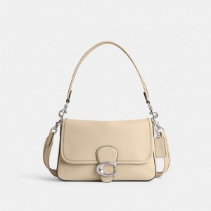 Bolsa De Hombro Coach Soft Tabby Smooth Leather Mujer Plateadas Blancas | CL_CH96220