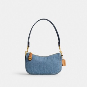 Bolsa De Hombro Coach Swinger 20 Brass Mujer Indigo | CL_CH54359