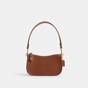 Bolsa De Hombro Coach Swinger 20 Smooth Leather Mujer Marrones | CL_CH98720