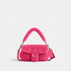 Bolsa De Hombro Coach The Lil Nas X Drop Tabby 18 In Shearling Mujer Rosas | CL_CH75691