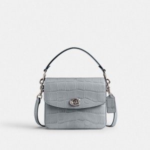 Bolsas Hombro Coach Cassie 19 Croc Embossed Leather Mujer Gris Azules | CL_CH57822