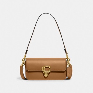 Bolsas Hombro Coach Studiouette Glovetanned Leather Mujer Marrones Claro | CL_CH34952