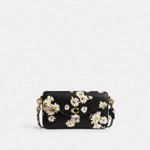 Bolsas Hombro Coach Wyn With Floral Print Brass Mujer Negras Multicolor | CL_CH70491