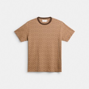 Camiseta Coach Signature Hombre Marrones | CL_CH40221