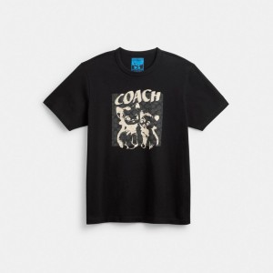 Camiseta Coach The Lil Nas X Drop Signature Cats Hombre Negras | CL_CH30539