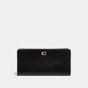 Carteras Grandes Coach Skinny Refined Calf Leather Mujer Negras | CL_CH46854