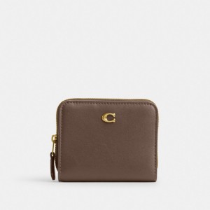 Carteras Pequeñas Coach Billfold Refined Calf Leather Mujer Gris Oscuro | CL_CH68455