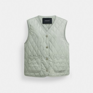 Chaquetas Coach Quilted Mujer Verde | CL_CH55307