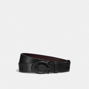 Cinturones Coach Signature Buckle Cut To Size Reversible Belt 38 Mm Hombre Negras | CL_CH79029