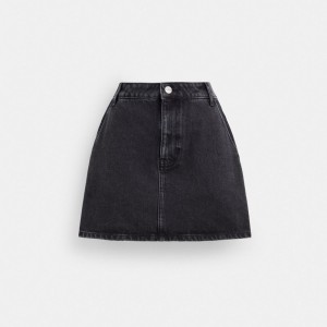 Falda Coach Denim In Organic Cotton Mujer Azules Negras | CL_CH37776