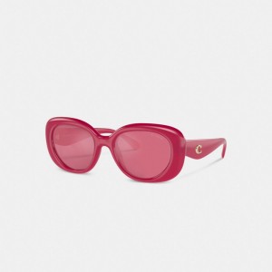 Lentes de Sol Coach Pillow Tabby Round Magenta Mujer Rosas | CL_CH74390