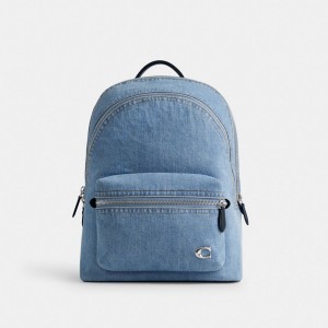 Mochilas Coach Charter Denim Hombre Azules Indigo Azules | CL_CH56468