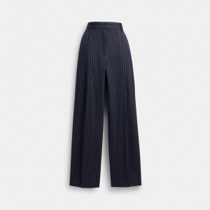 Pantalones Coach Wide Leg Mujer Azul Marino | CL_CH79929