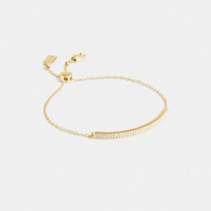 Pulseras Coach Pavé Bar Slider Mujer Doradas | CL_CH92660