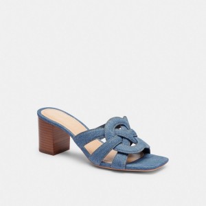 Sandalias Coach Nikki Indigo Denim Mujer Indigo Azules | CL_CH88267