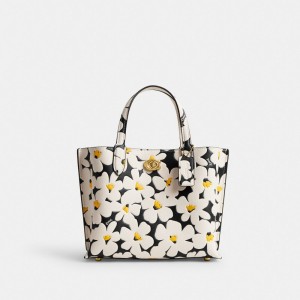 Tote Coach Willow 24 With Floral Print Brass Mujer Multicolor | CL_CH41969