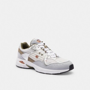 Zapatillas Coach C301 Optic Hombre Blancas Gris | CL_CH19678