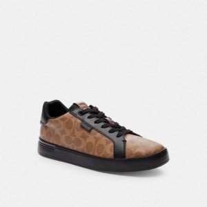 Zapatillas Coach Lowline Low Top In Signature Hombre Marrones Negras | CL_CH58835