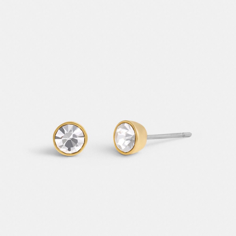 Aretes Coach Halo Round Stud Mujer Doradas | CL_CH60026