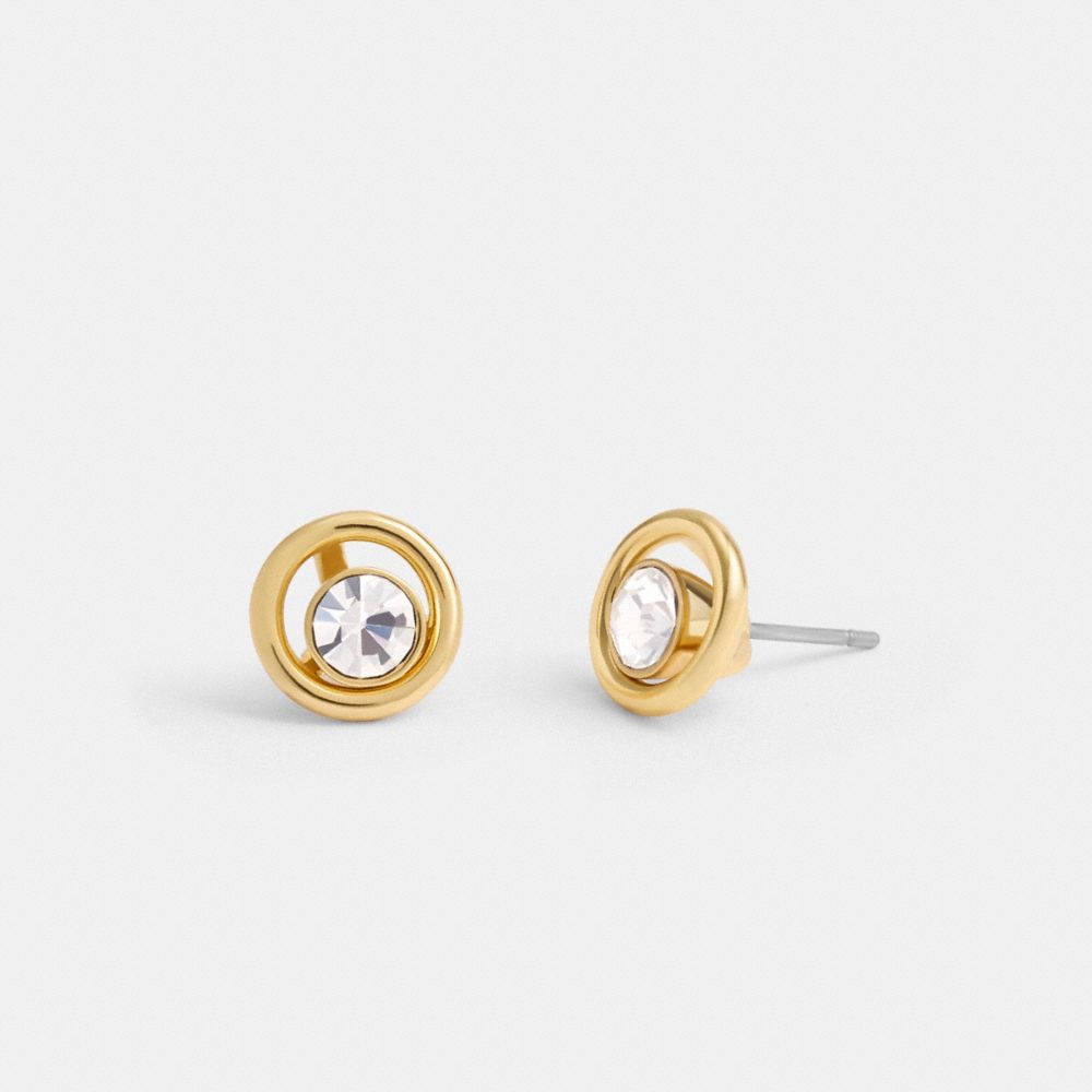 Aretes Coach Halo Round Stud Mujer Doradas | CL_CH60026