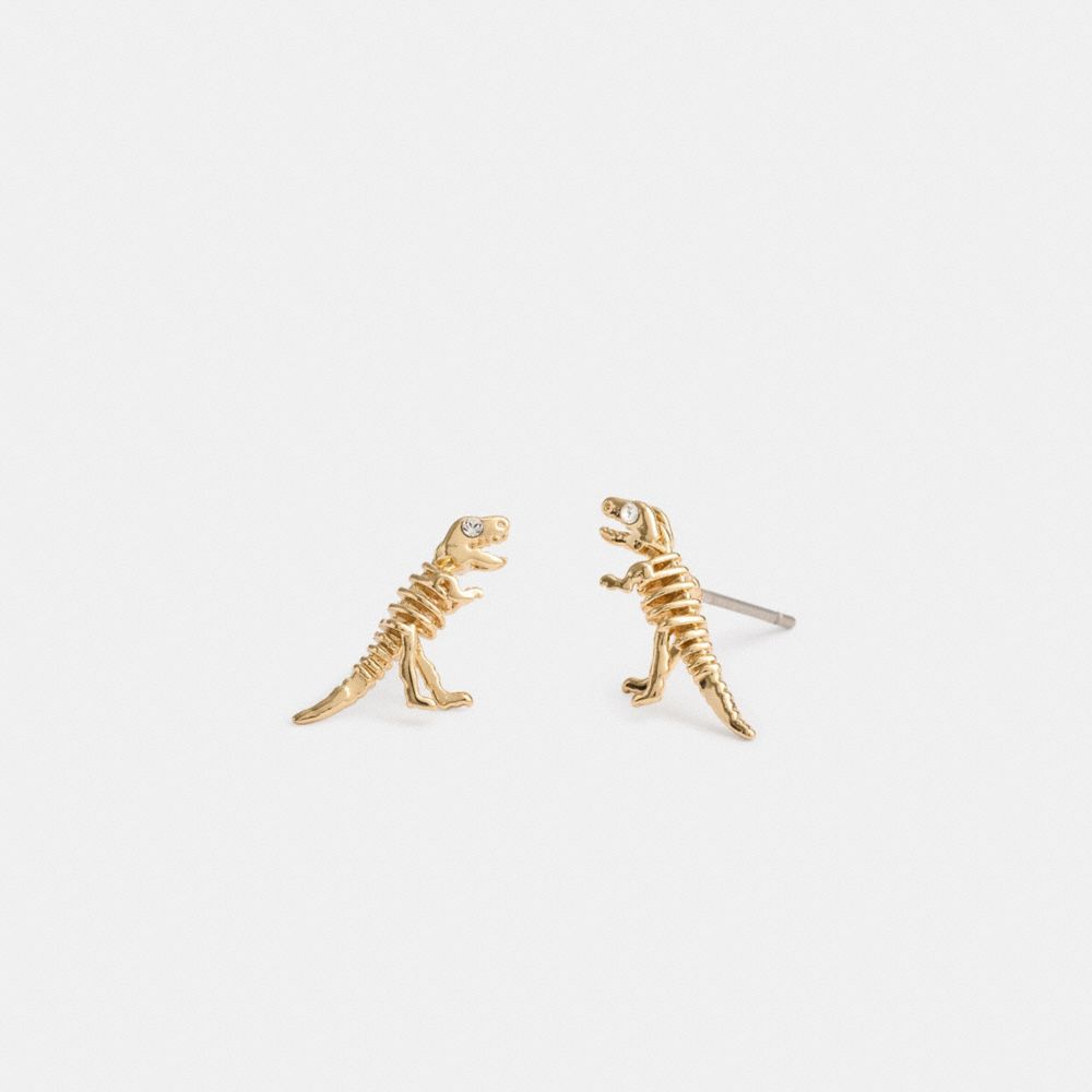 Aretes Coach Skeletal Rexy Stud Mujer Doradas | CL_CH79490