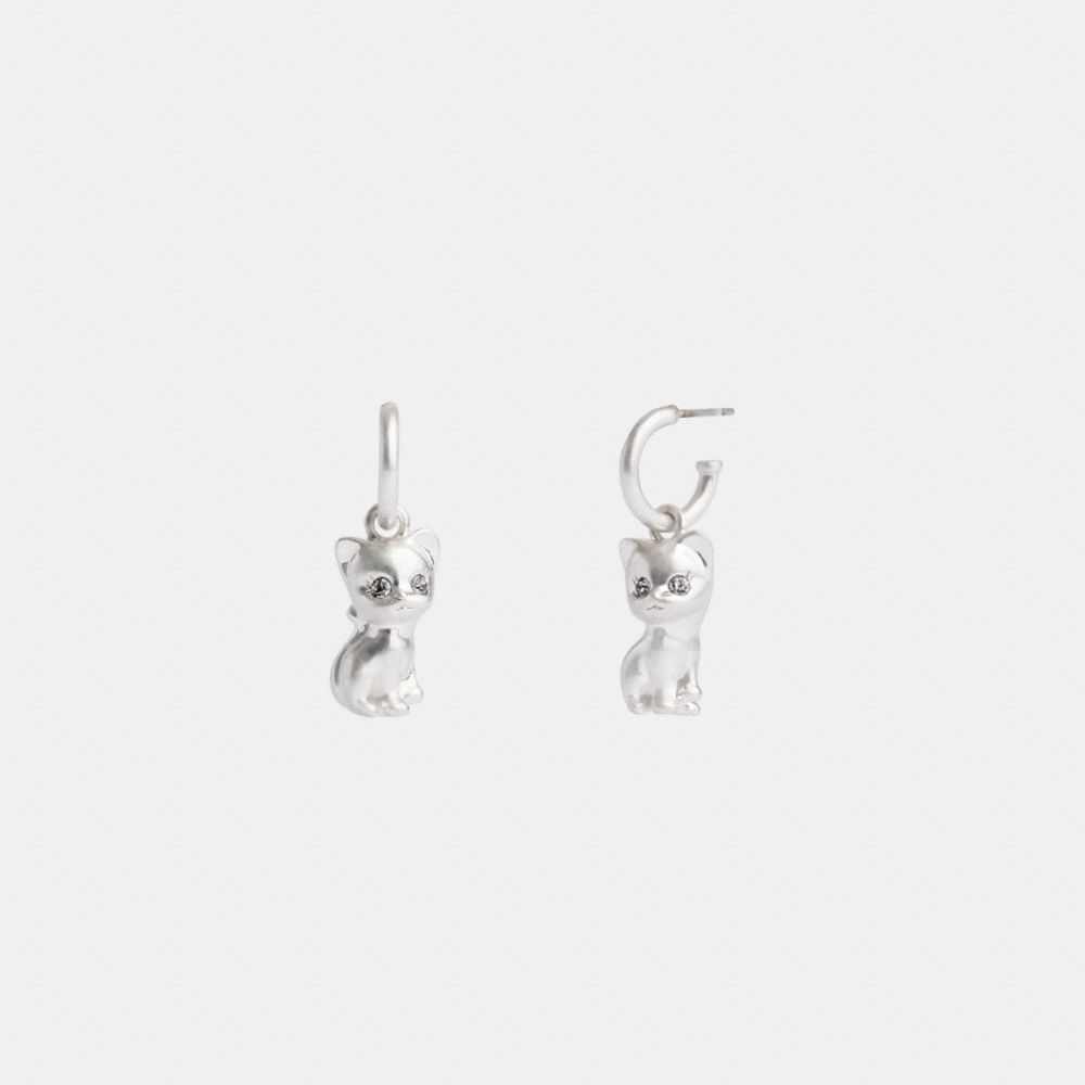 Aretes Coach The Lil Nas X Drop Cat Huggie Mujer Plateadas | CL_CH39168