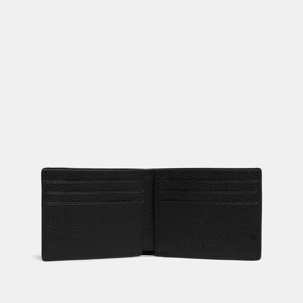 Billeteras Coach Slim Billfold Wallet In Signature Leather Pebble Leather Hombre Negras | CL_CH99370