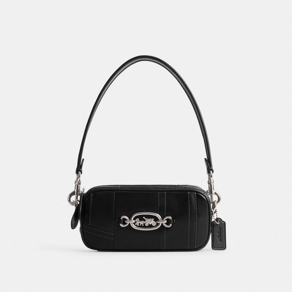 Bolsa De Hombro Coach Avery In Patchwork Mujer Plateadas Negras | CL_CH21431