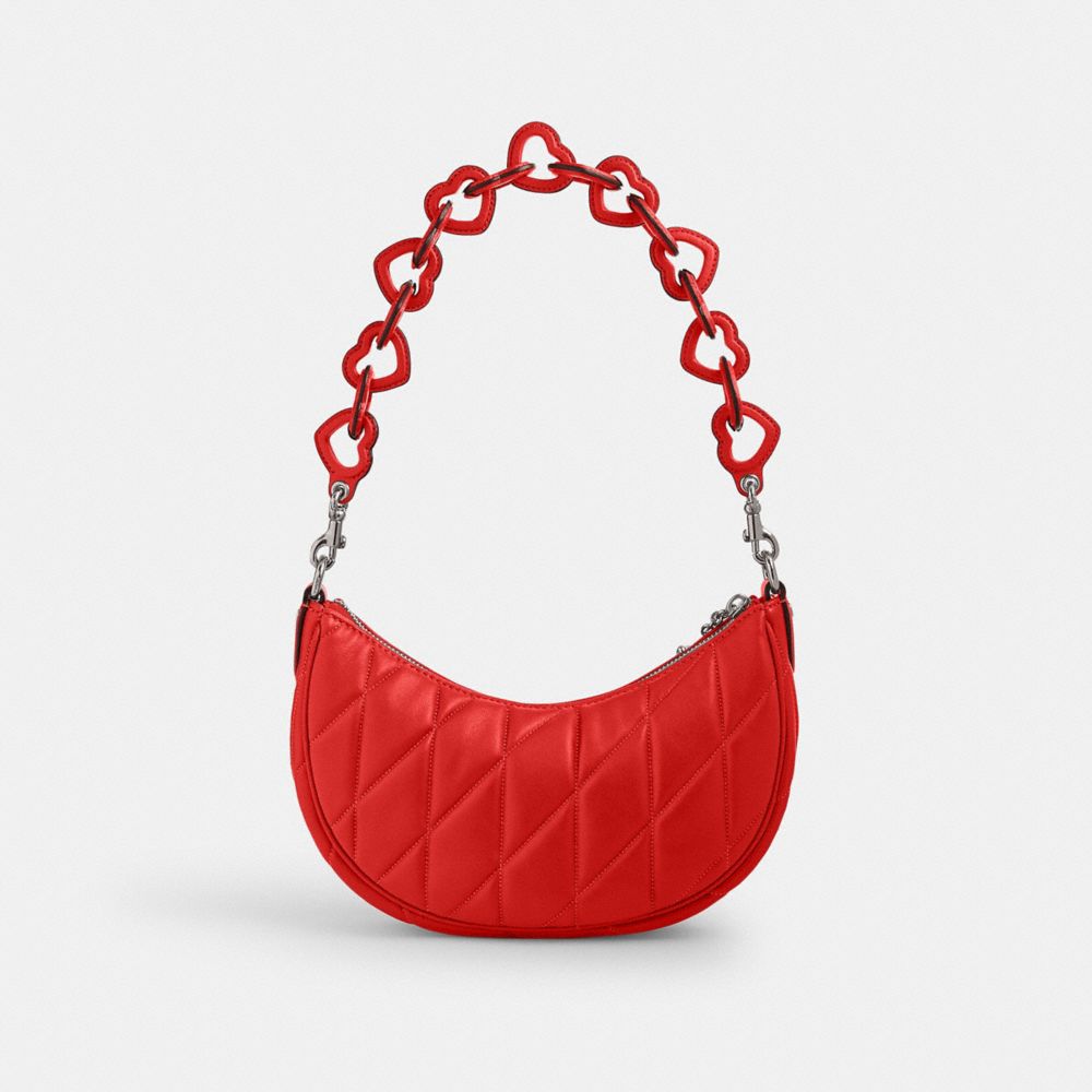 Bolsa De Hombro Coach Mira With Pillow Quilting And Heart Strap Nappa Leather Mujer Plateadas Rojas | CL_CH63298