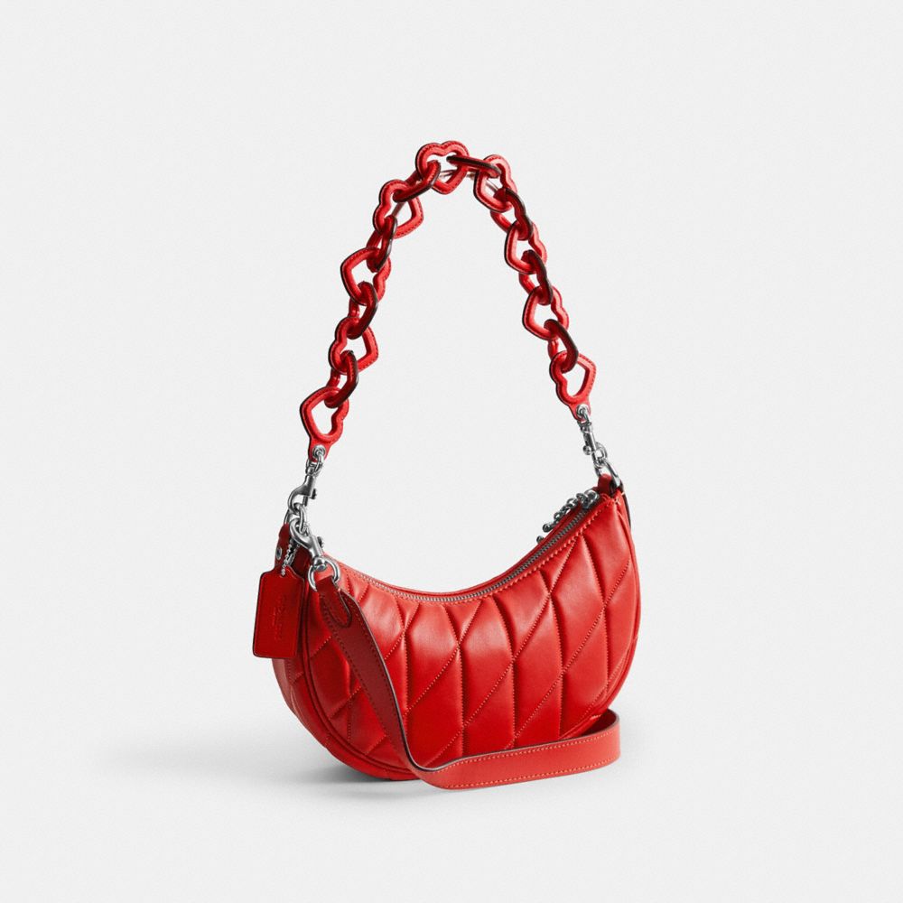 Bolsa De Hombro Coach Mira With Pillow Quilting And Heart Strap Nappa Leather Mujer Plateadas Rojas | CL_CH63298