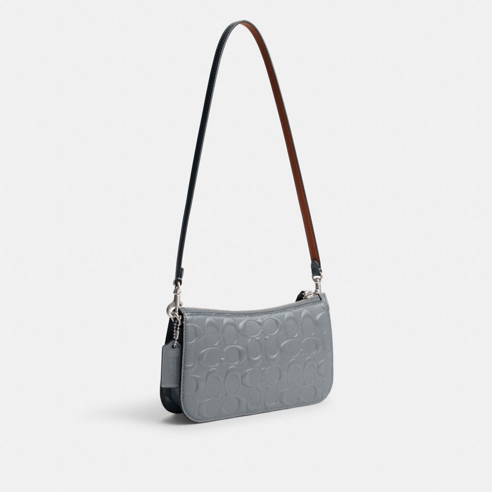 Bolsa De Hombro Coach Penn In Signature Leather Mujer Gris Azules | CL_CH54369