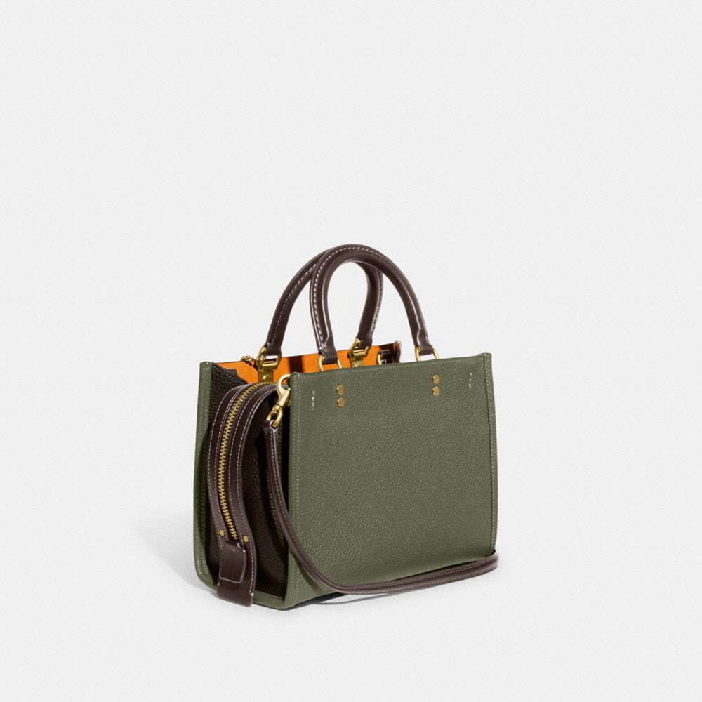 Bolsa De Hombro Coach Rogue 25 In Regenerative Leather Glovetanned Leather Mujer Verde Naranjas | CL_CH27150