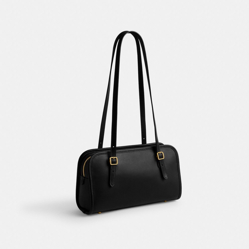 Bolsa De Hombro Coach Swing Zip Brass Mujer Negras | CL_CH15580