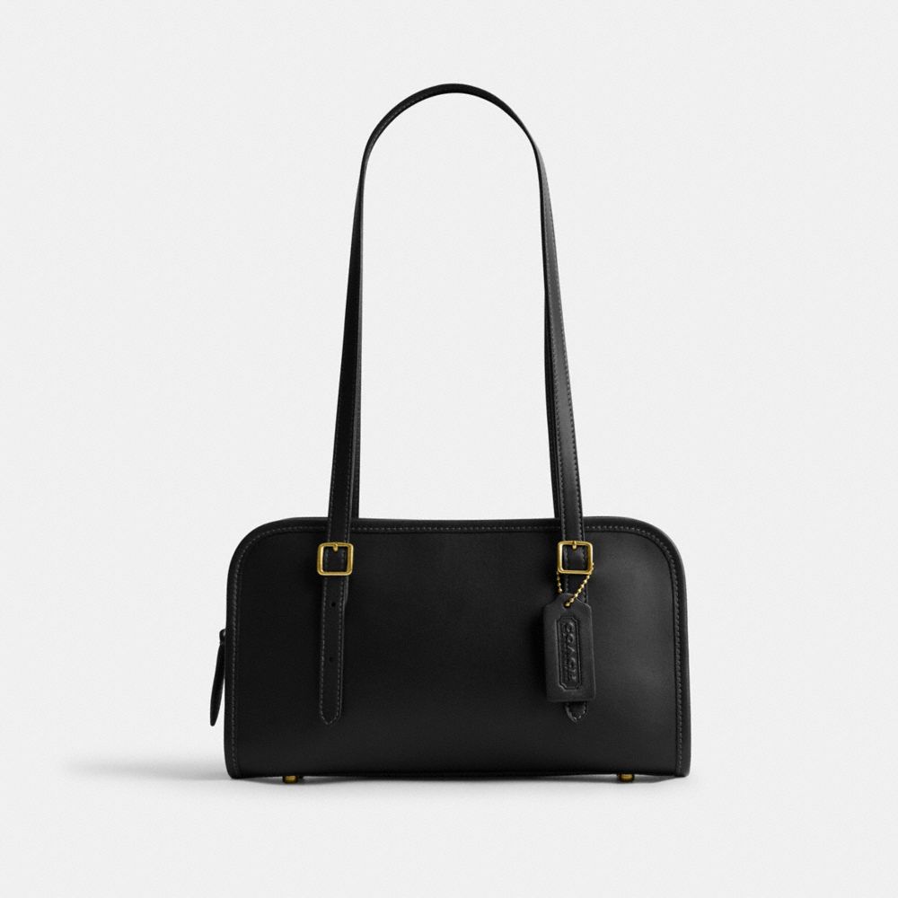 Bolsa De Hombro Coach Swing Zip Brass Mujer Negras | CL_CH15580