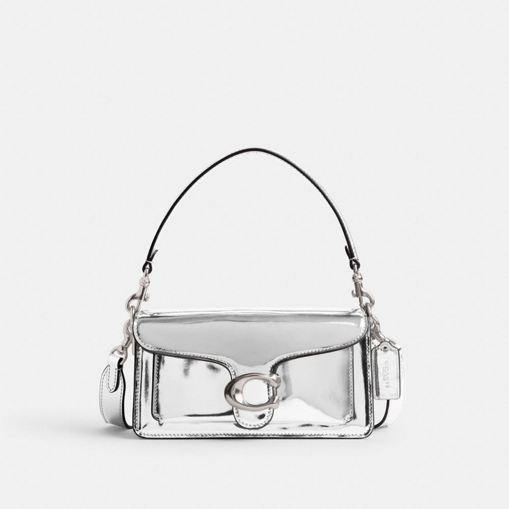 Bolsa De Hombro Coach Tabby 20 In Metallic Metallic Leather Mujer Plateadas | CL_CH43245