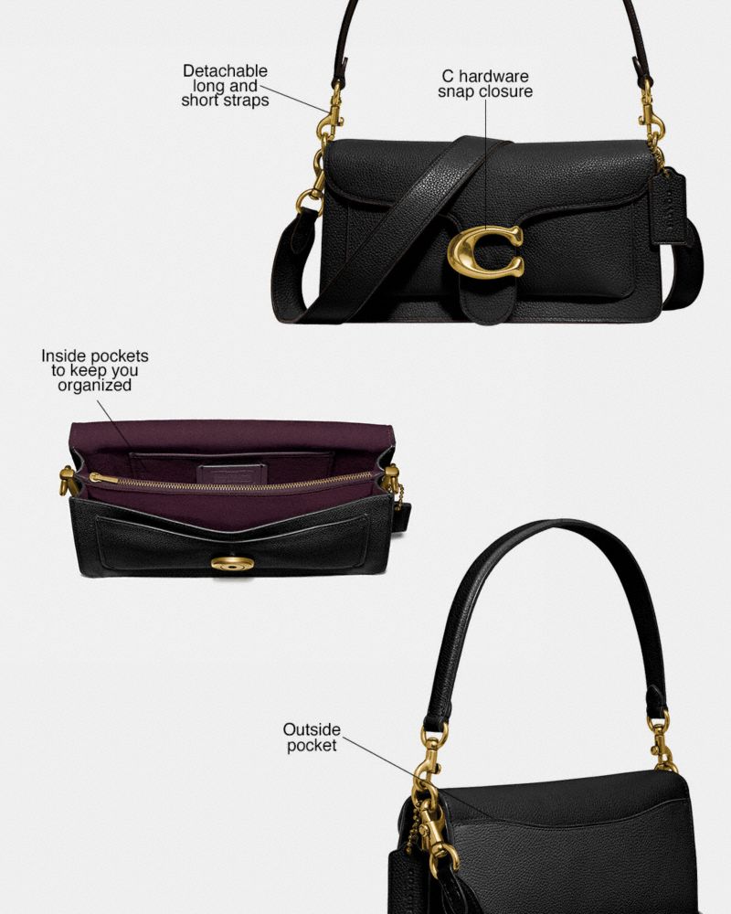 Bolsa De Hombro Coach Tabby 26 In Signature Leather Patent Leather Mujer Marrones | CL_CH93417