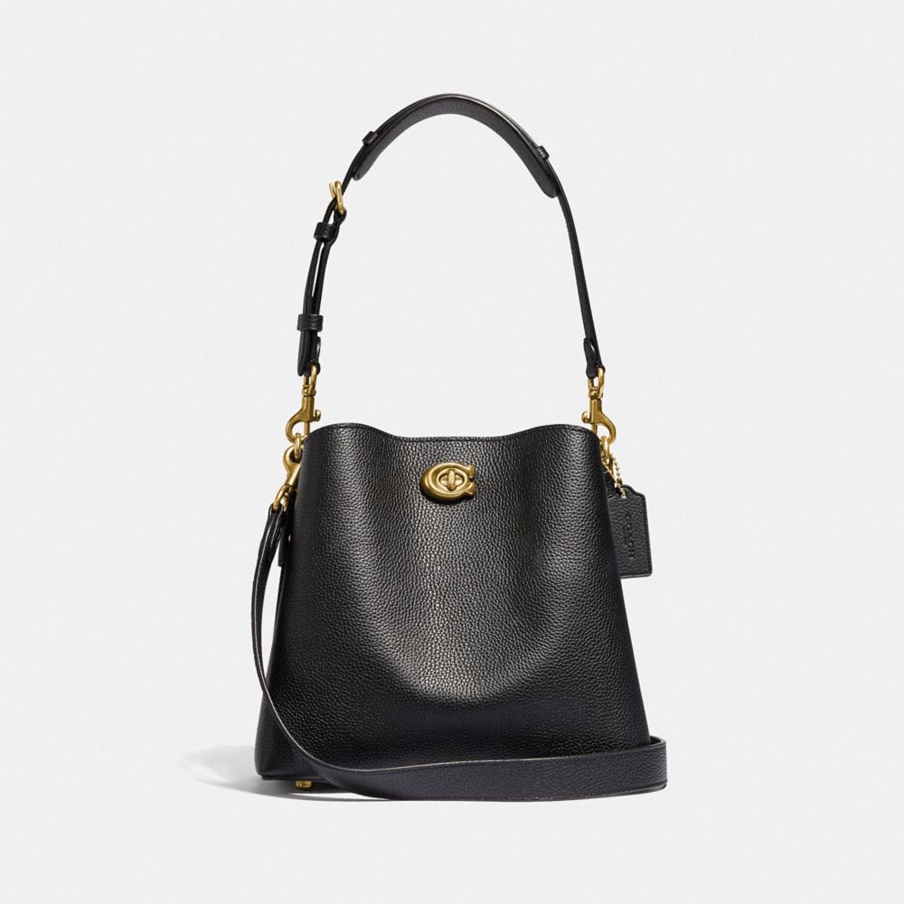 Bolsa De Hombro Coach Willow Bucket Pebble Leather Mujer Negras | CL_CH85256