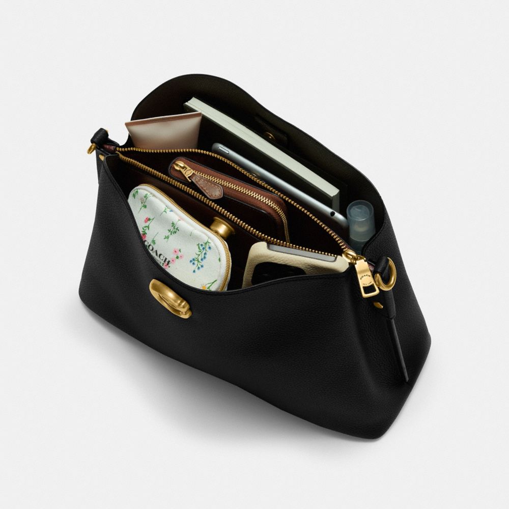 Bolsa De Hombro Coach Willow Pebble Leather Mujer Negras | CL_CH19065