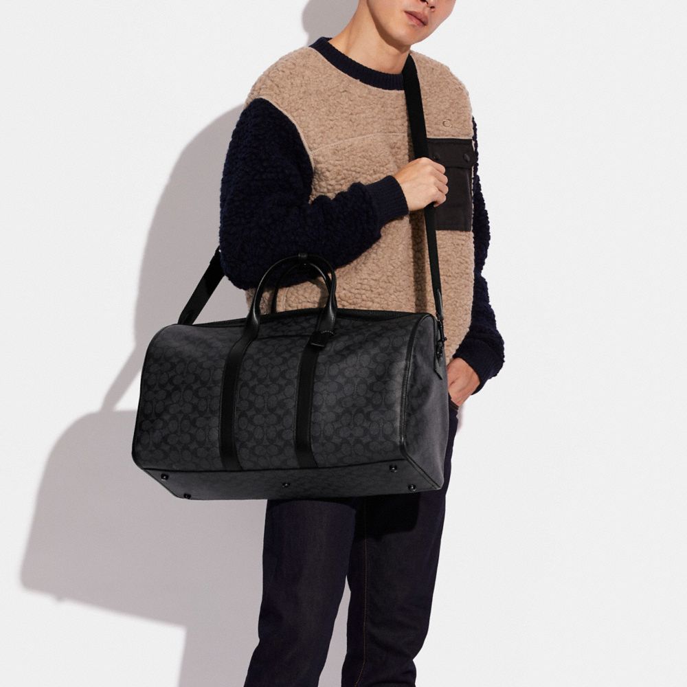 Bolsa Duffle Coach Gotham In Signature Canvas Copper Hombre Negras | CL_CH14211