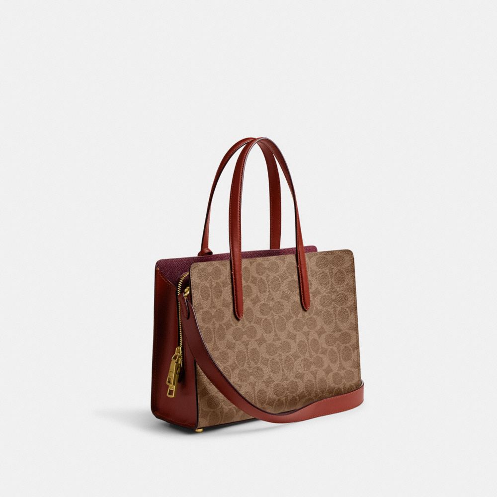 Bolsa de Mano Coach Carter 28 In Signature Mujer Marrones Rojas | CL_CH11101