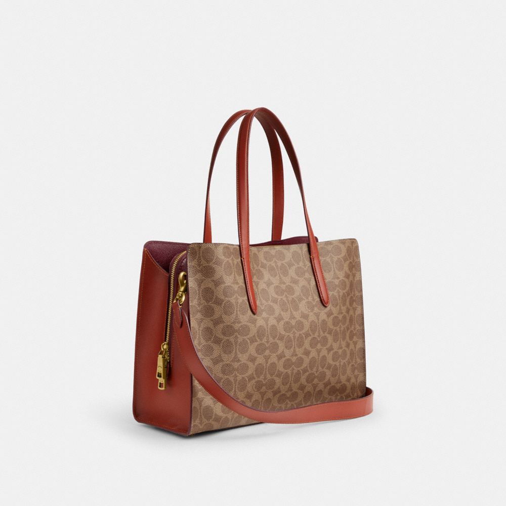 Bolsa de Mano Coach Carter In Signature Mujer Marrones Rojas | CL_CH81697