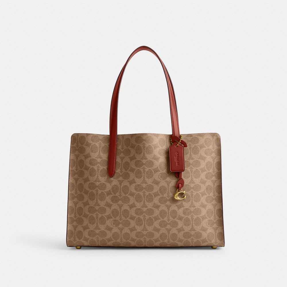 Bolsa de Mano Coach Carter In Signature Mujer Marrones Rojas | CL_CH81697