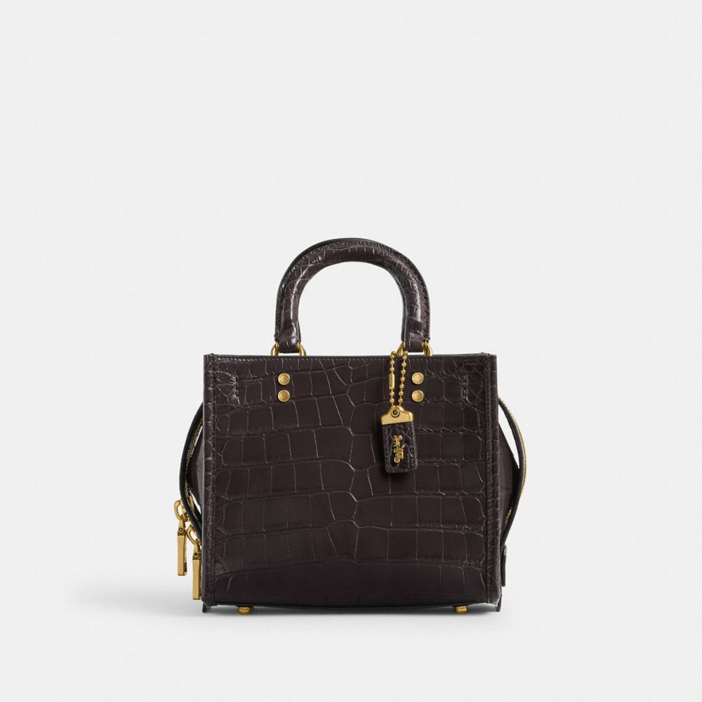 Bolsa de Mano Coach Rogue 20 In Alligator Brass Mujer Burdeos | CL_CH99534