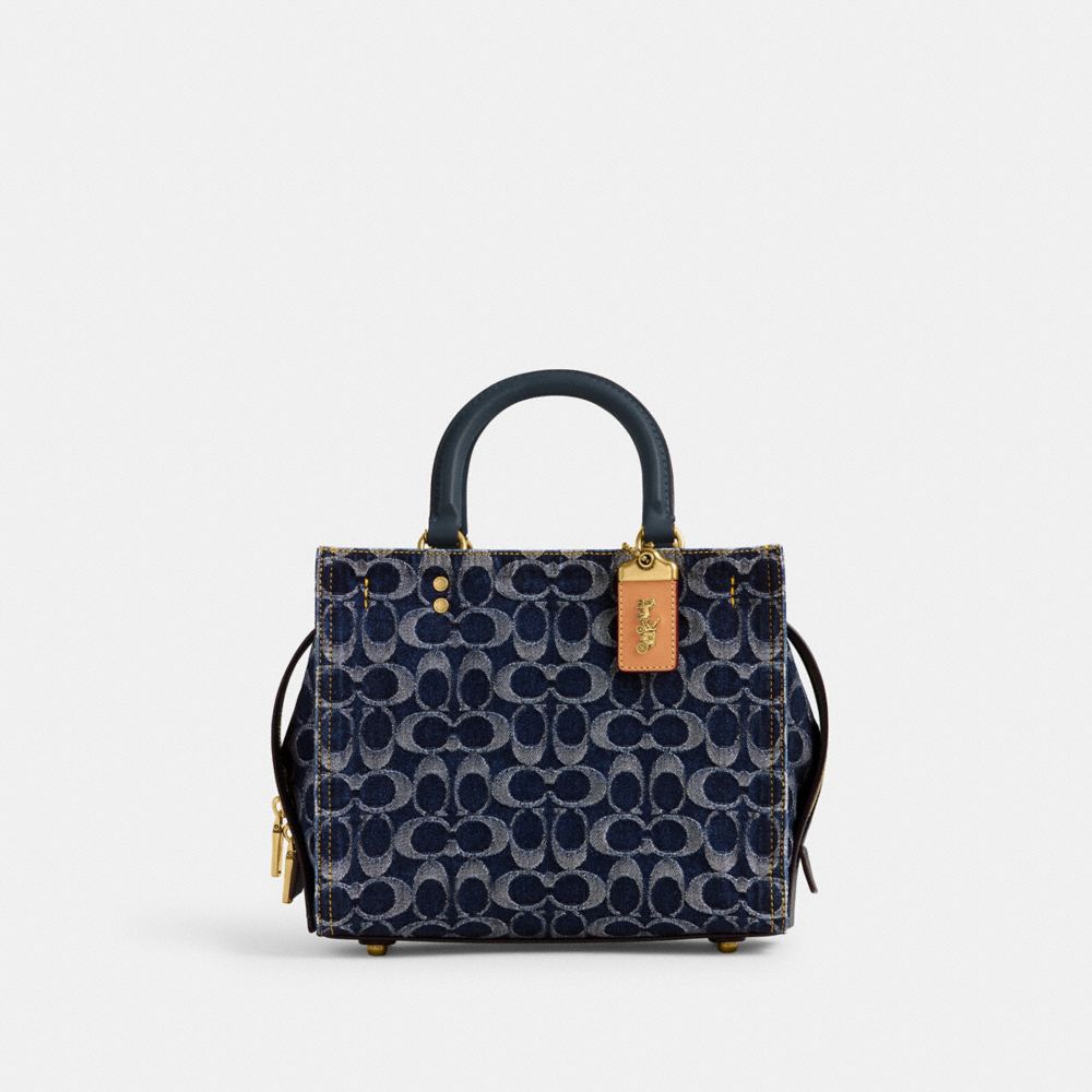 Bolsa de Mano Coach Rogue 25 In Signature Denim Brass Mujer Azules | CL_CH24805